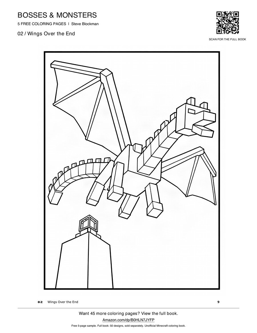 Actual free Ender Dragon coloring page