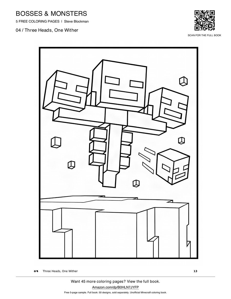 Three Heads, One Wither coloring page from your free PDF
