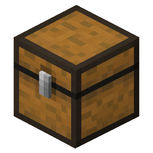 Minecraft-inspired pixel inventory chest